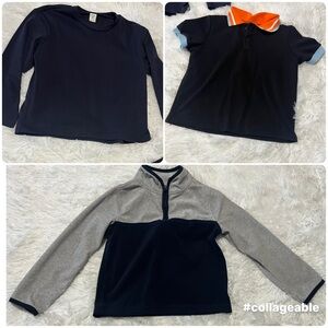 6y/6 Shirt Bundle - 3/4 Fleece, Polo Short Sleeve & Long Sleeve (NWOTS)